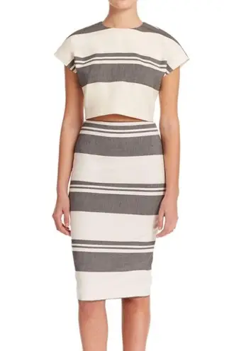Elizabeth and James RARE!! Gray White Striped Pencil Skirt
