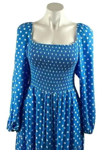 Dolan Anthropologie Left Coast Laney Polka Dot Maxi Dress in Blue and White Size L