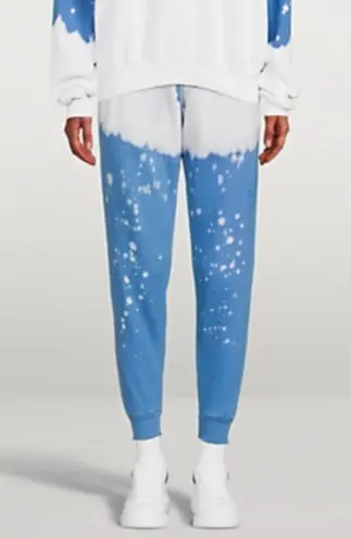 NWT LA DETRESSE Acid Drop Vinca Acid Wash Distressed Sweatpants Blue Medium