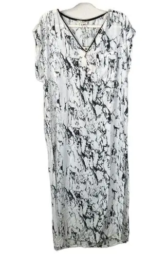 Lemlem Black And White Hana Caftan Silk Maxi Dress Size S,M