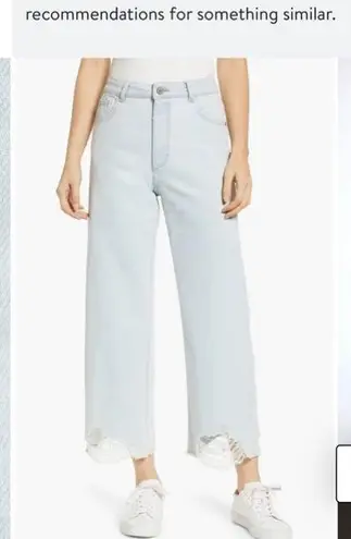 DL1961 Hepburn High Rise Destroyed Hem Wide Leg Jeans