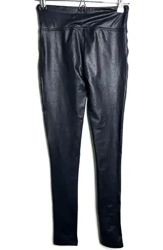 Serra Faux Leather Leggings Elastic Waist Stretch Black Size Small