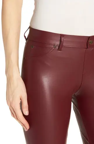 Hue Burgundy Leatherette Faux Leather Leggings