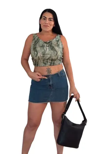 Vintage Y2K Sequin Tank Top 2XL Green Sparkle Party Made in USA fastival Size undefined