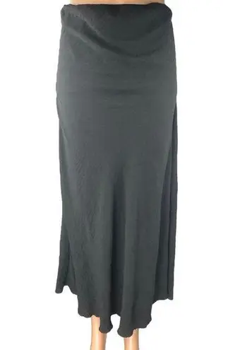 See You Monday Black High Waisted Pull On Midi Maxi Bodycon A-Line Skirt Size M
