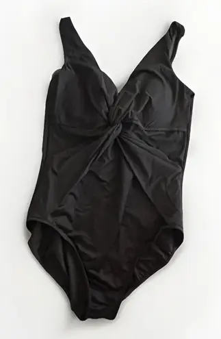 MiracleSuit Women's Swimsuit Size 16 Black Rock Solid Twister One Piece - Image 1
