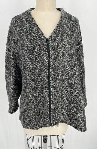 Istina Design Dolman Jacket Estimated Sz M Black White Chevron Wool Size M