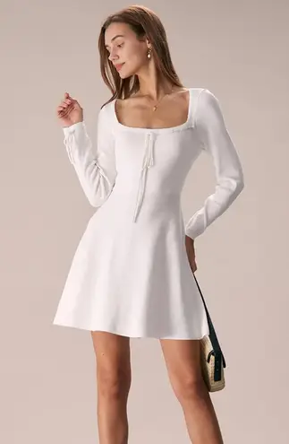 RIHOAS The White Square Neck Sweater Mini Dress M 74 Size M