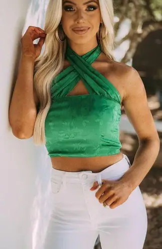 These Three Boutique Clover Printed Criss Cross Top