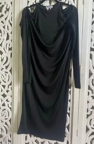 Women's VINTAGE Yves Saint Laurent Black Long Sleeve Dress US 6 Gold Accents Size undefined