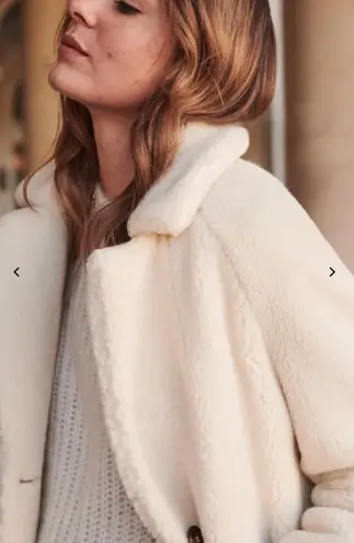 Sézane NWT ISÉE COAT White WOOL soft SZ42 us10 bust44
