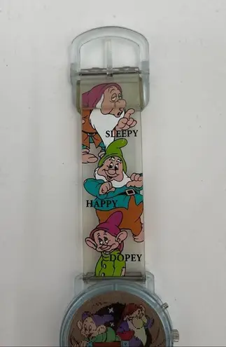 Disney VINTAGE  Watch Snow White Seven Dwarfs Y2K 90s Adjustable Needs Battery