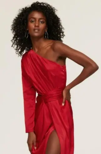 Monique Lhuillier NWT ML One Shoulder Satin Gown Size 10
