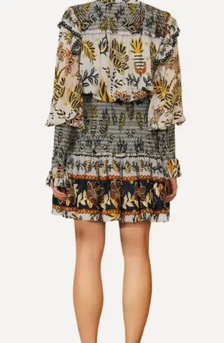 Farm Rio NWT floral tapestry mini dress silver XS