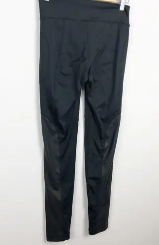 Lukka Lux Faux Leather detail Activewear Athletic Black Leggings Size XS