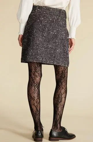 Amour Vert NWOT Ira Tweed Miniskirt Belted Grey Size 6