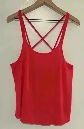 JALA CLOTHING | Women's Bright Pink Strappy Back Athletic Workout Top, Size M Size M