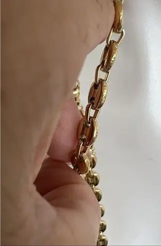 Gold plated Coffee Beans Marina chunky necklace set Bracelets Stainless Steel