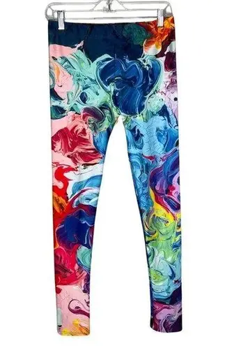 Aloha from Deer Leggings Womens Medium Multi Swirl Workout Loungewear Athleisure