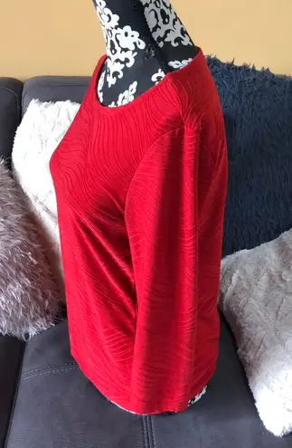 JM Collection Red 3/4 Sleeve Top Size Petite M