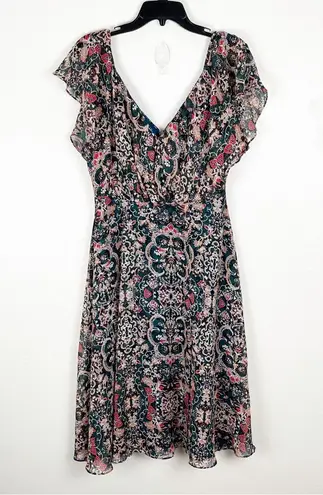 LULUS Charmed I’m Sure Green Floral Print Front Back V