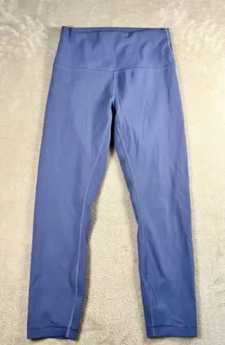 Lululemon Wunder Train High Rise Crop 23" Size 8 Blue Athletic Yoga Pilates Gym