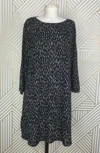 Clara Sun Woo Black Brushstroke Printed Knit Tunic Dress Size US Medium