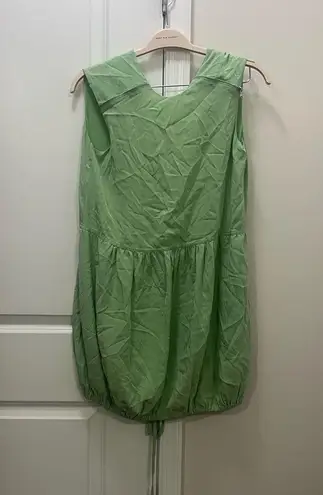 Tibi Green Silk Eco Cape Dress Size 4 US $750