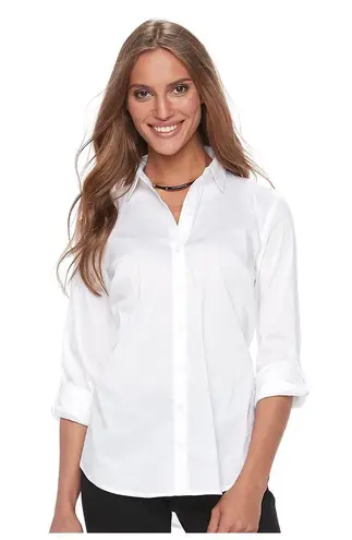 Apt. 9 White Button Down Shirt 