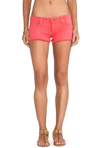 Franky B. NWT Low Rise Red/Pink Denim Jean Shorts Size 27 Cutoff Casual Summer Pink