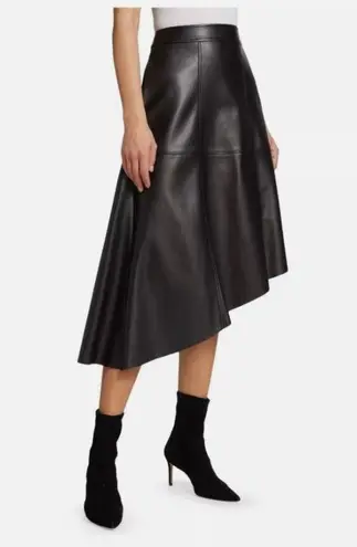 En Saison Dawn Black Asymmetric Faux Leather Skirt Size S