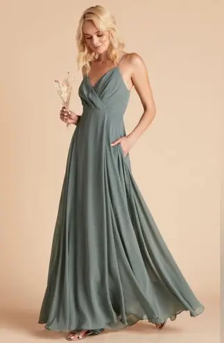 Birdy Grey  Kaia Chiffon Dress In Sea Glass