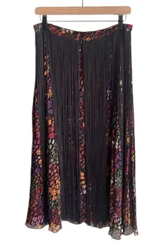 Farm Rio Wild Mix Mixed-Print Fringe Midi Skirt