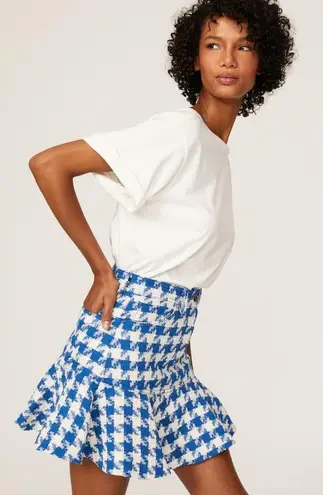 Sandro Sixtine Houndstooth Flounce Mini Skirt Size 6