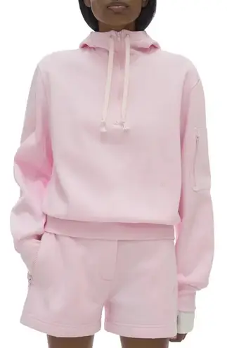 Helmut Lang quarter zip hoodie sweatshirt sweater w/ 3D logo size XS extra small - Image 5