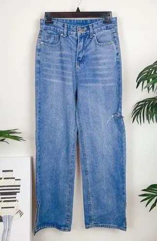 Vintage Blue J.ING High Waisted  Ripped Jeans