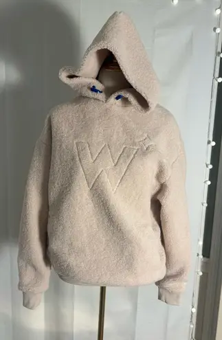 T Factor Sherpa Fleece Hoodie W★ Beige Teddy Pullover Cozy Soft Hoodie Small