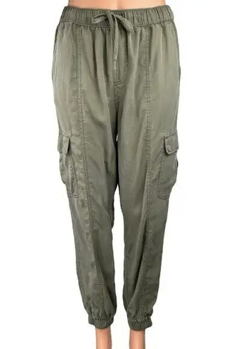 Rachel Roy Women's Olive Green Elastic Waist Cargo Jogger Trousers Pants Size S