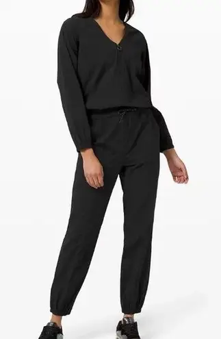 Lululemon  Size 10  Womens Dynamic Days Black Jumpsuit EUC long sleeve breath