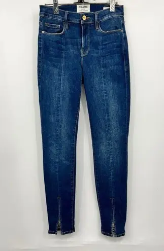 Frame  Le Skinny de Jeanne Jeans Denim Skinny Napa Zipper Hem Size 28 Stretch