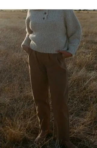 💕DOEN💕 Louvre Pant ~ High Waisted Pleated Ankle Pants Bark Brown 6 NWT