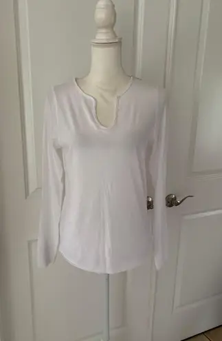 Zadig & Voltaire Women’s Tunisien Skull Strass Beaded Henley White Cotton Top