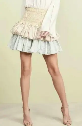 Petersyn New Floral Print Tiered Ruffle Smocked Skirt Asia Patio