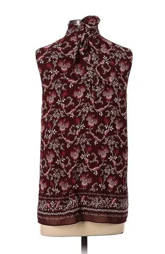 Max Studio 🌸  Women’s Maroon Floral Sleeveless Blouse Size Small