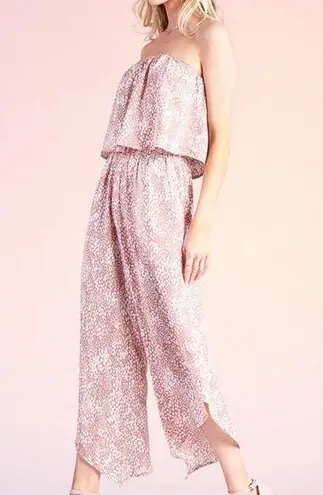 Tyche Amalfi Slanted Hem Jumpsuit size small blush color summer speckled dress
