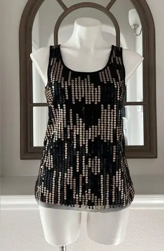 Romeo + Juliet Couture Romeo & Juliet Black Tank Top! w/Gold Sequins Size L