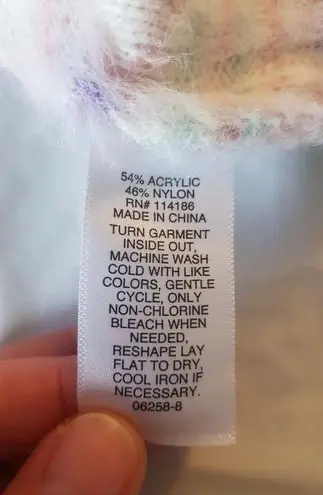 Arizona Jeans Arizona Womens Sweater Cropped Cardigan Button Top Fuzzy Soft Pastel Size Small