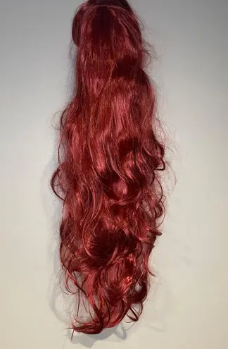 Hair Wig Synthetic Red Auburn Wave Long Size 00