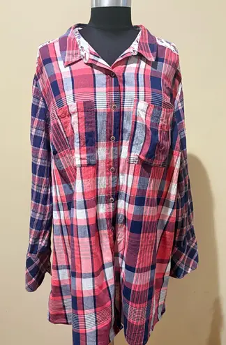 Caslon button front tunic shirt size 1X
