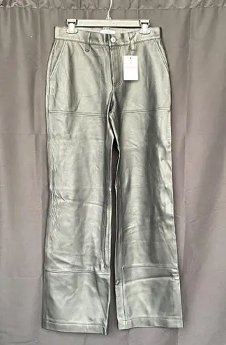 RE/DONE $1236 NWT MIDRISE WIDE LEG LEATHER *SAMPLE* JEANS SZ 25